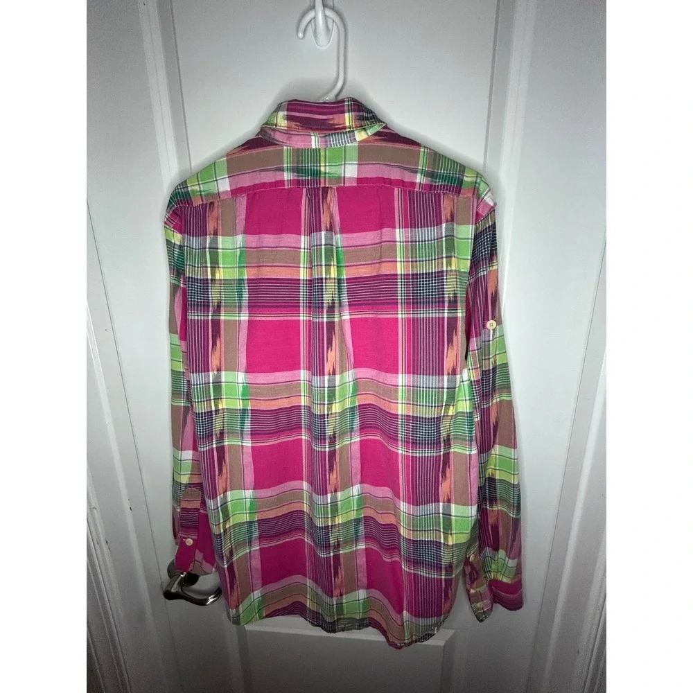Vintage Polo Ralph Lauren Aztec Navajo Multi Color Button Up Dress Shirt‎ Mens L